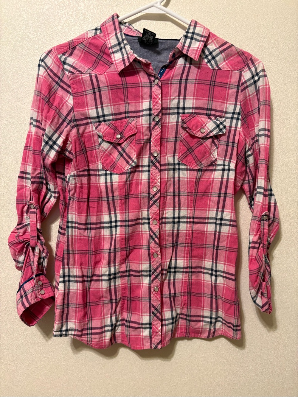 Rue21 Pink Plaid Button-Down Shirt